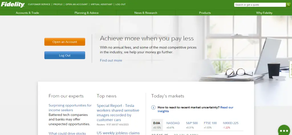 Fidelity Review Homepage